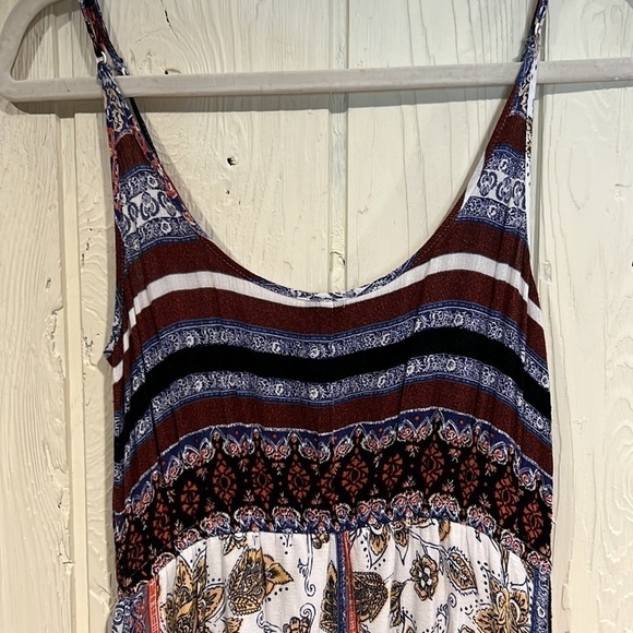 WANT and NEED Boho Maxi Dress with two front slits size small - Picture 4 of 10